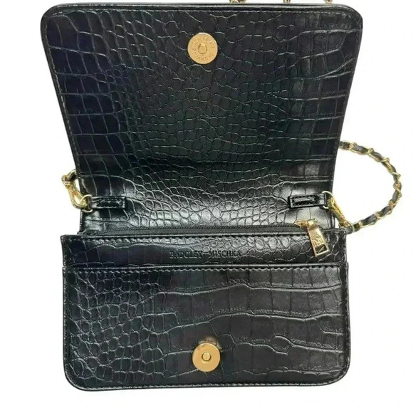 Badgley Mischka Black Crossbody Crocodile Bag / Clutch - Picture 8 of 15